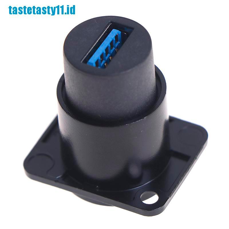 【tay】D type Metal USB Socket Double Pass Connector USB 3.0 Connector Panel Mou