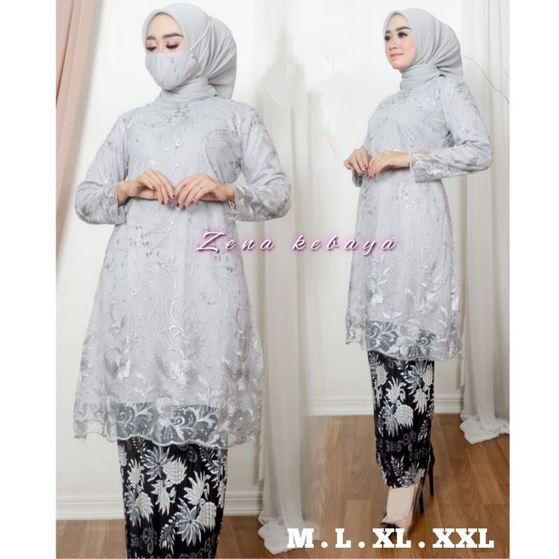 SET KEBAYA TUNIK TILE KEBAYA MODERN PESTA BAJU TUNIK WANITA