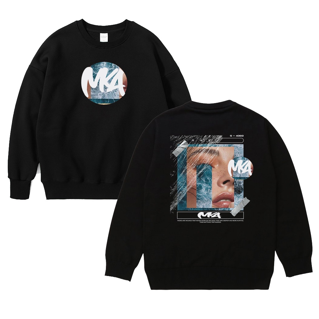 Crewneck Motip Simple Pria/Wanita High Quality