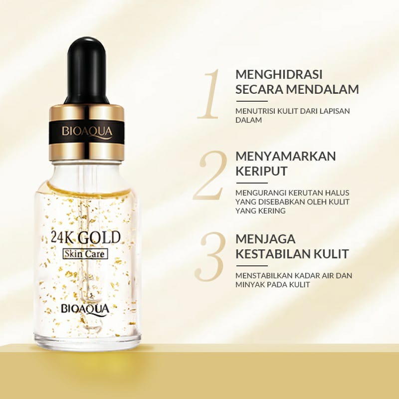 BPOM BIOAQUA 24K Gold Skin Care Serum Brightening 30Ml dan 50Ml / Serum Wajah Brightening / BB