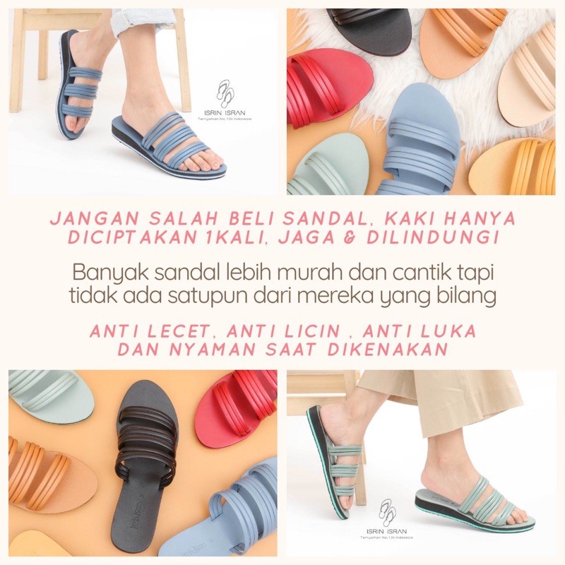 ( TUKS-TUKS ) Sandal Slip On Wanita Selop Teplek tali Nyaman ISRIN ISRAN