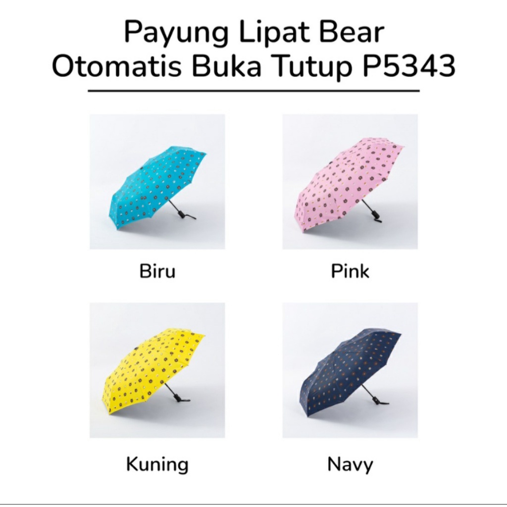 Payung 3D lapisan hitam anti UV/Payung Lipat 3 Dimensi/Payung Motif dan Polos