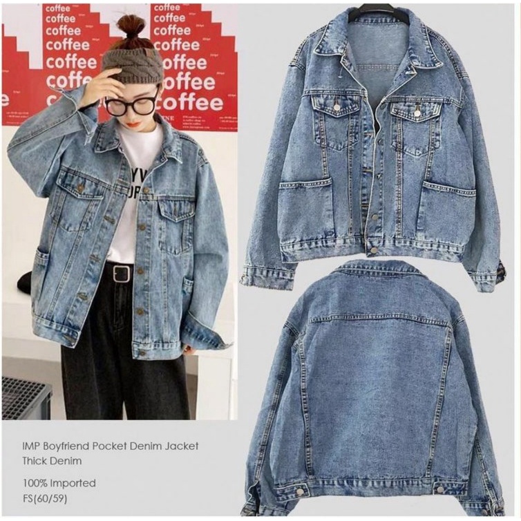 LF18 Baju Original Gracia Jaket Jeans Tebal Baju Wanita Terbaru 2021 Kekinian Viral Jaket Levis Ori 