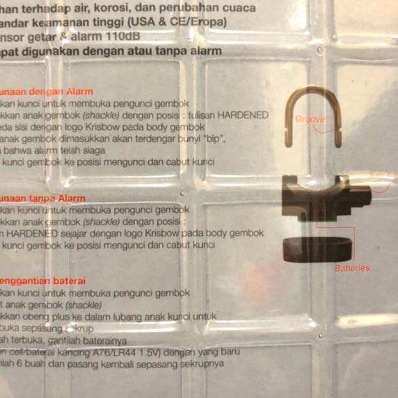 Sale Kode 288 Gembok Alarm Anti Maling Krisbow Original Padlock Sensor Getar 110db Kunci Pagar Rum Shopee Indonesia