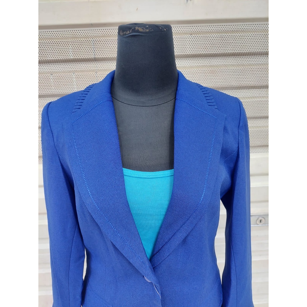 Atasan blazer kancing dua krah jas kode 013 warna benhur-biru laut-dongker