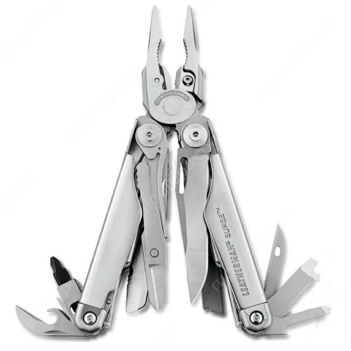 ] LEATHERMAN ALAT SAKU / TANG MULTI FUNGSI SURGE HANGPACK SILVER
