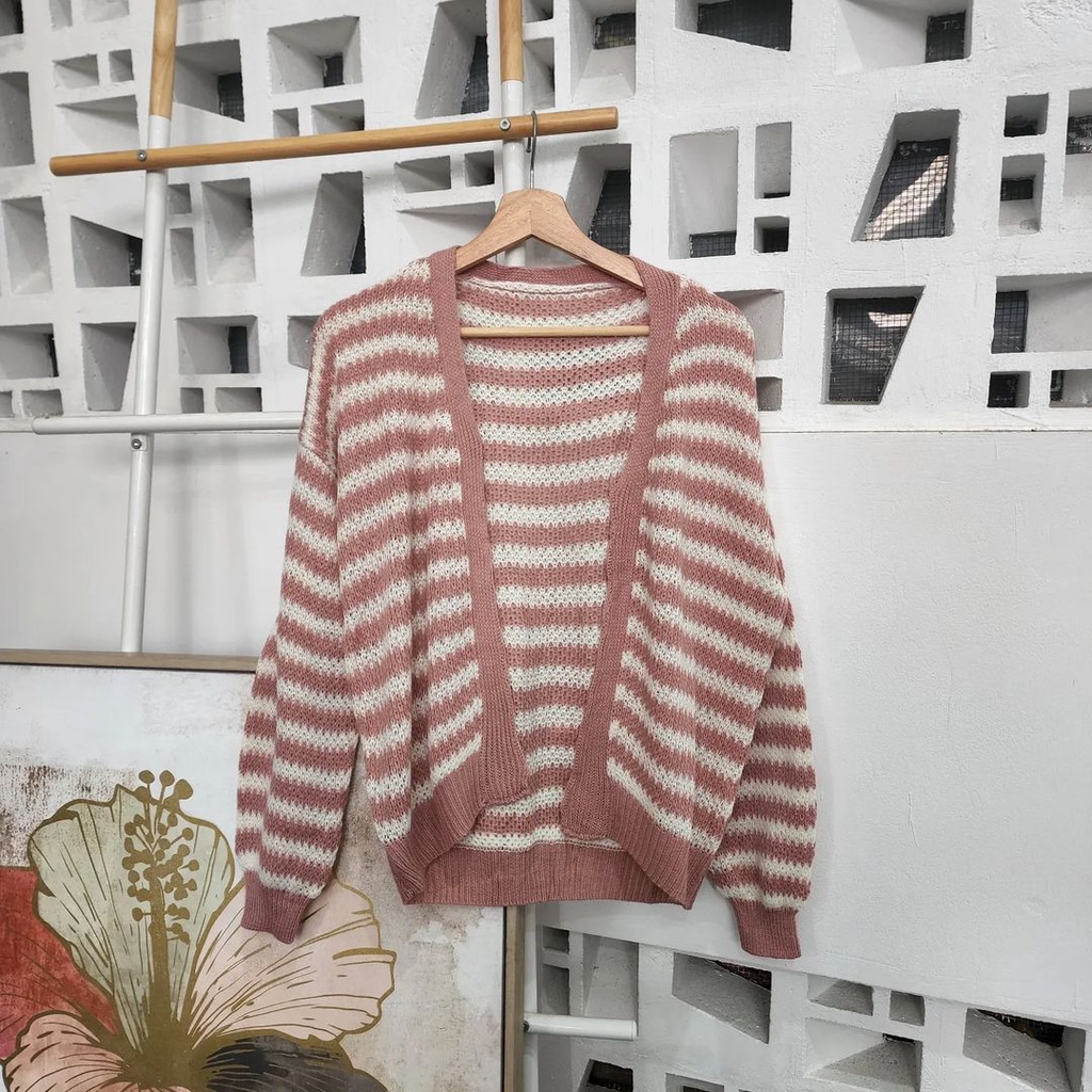 Outter Wanita Trendy Oza Knited Cardy Bahan Rajut Ala Korean Style