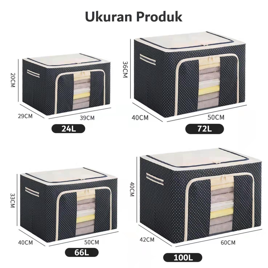 Dapat dilipat storage multifungsi 66L 72L 100L storage box baju tempat penyimpanan kotak serbaguna