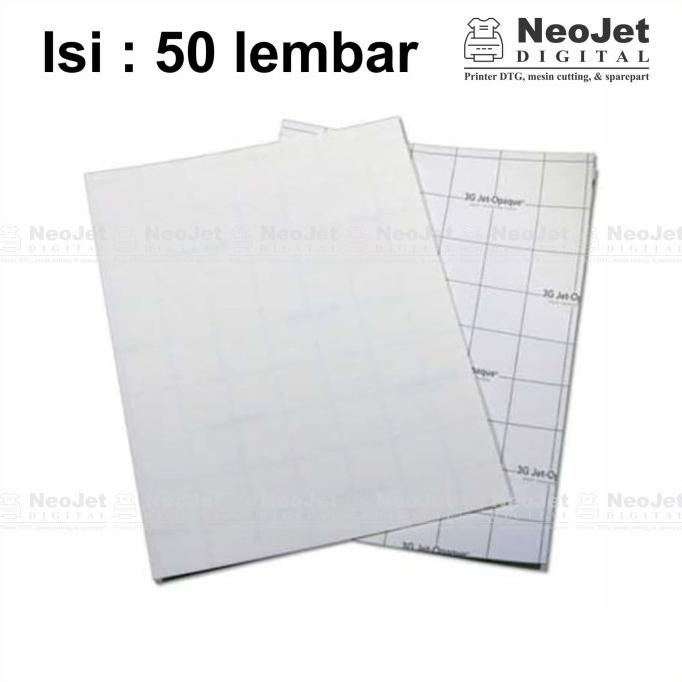 

TRANSFER PAPER KERTAS TRANSFER 3G OPAQUE A4 ISI 50 LEMBAR + BONUS XBV5615EA