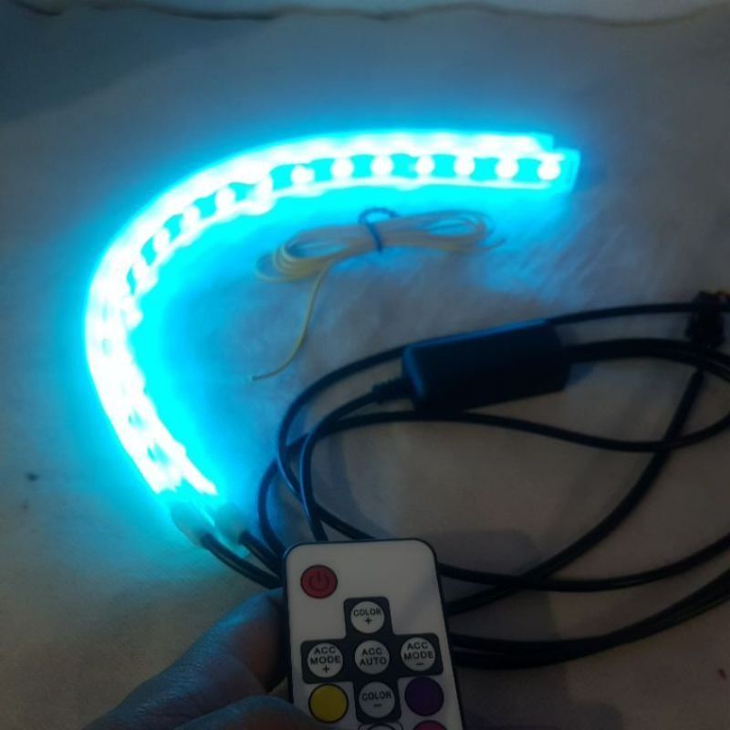 Lampu Alis Ranning RGB Drl Flexibel Slim RGB Remote Rubah Warna 30 Cm Vario Beat Mio Nmax Aerox Pcx