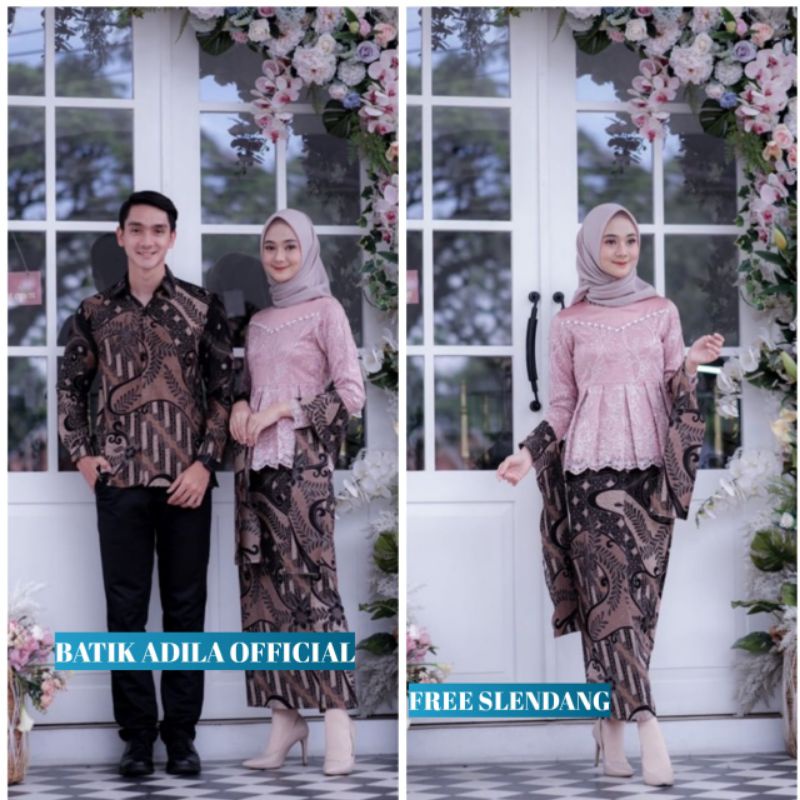 Couple Kebaya Modern Baju Wisuda Tunangan Lamaran Terbaru Baju Batik Brokat Couple Asyifa