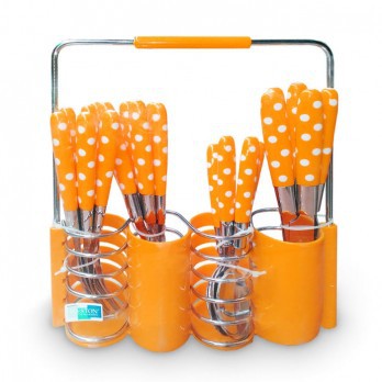 Sendok Polkadot Set 24 pcs - Stainless Anti Karat