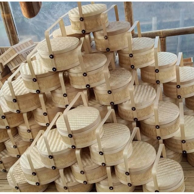 Hampers Bambu  Rantang Bambu  Bulat Anyaman  Full 