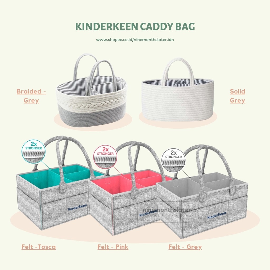 Kinderkeen Multipurpose Caddy Bag Tas Diaper Stroller Organizer Baby Perlengkapan Anak Bayi Storage