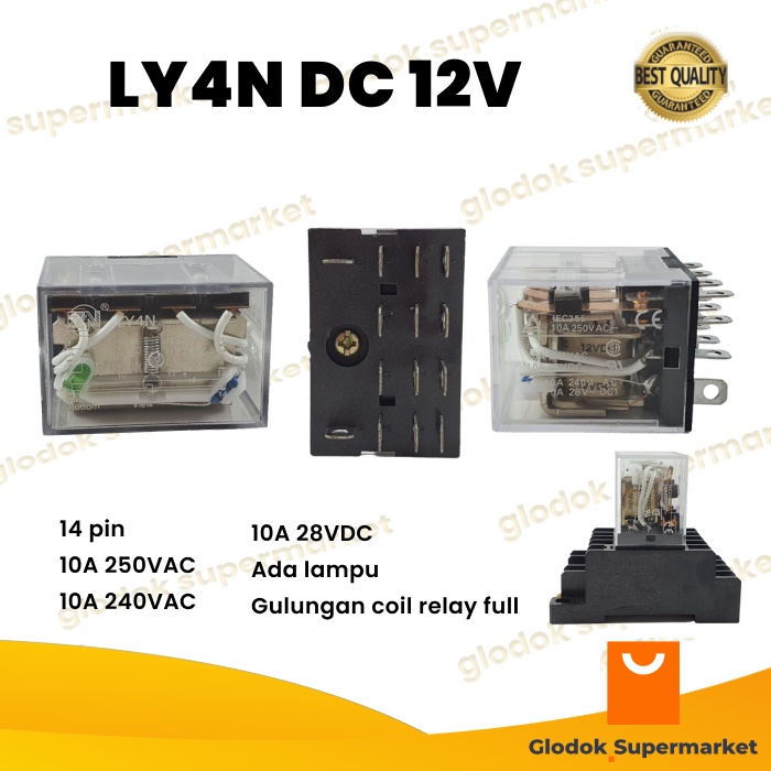 Relay LY4N DC 12V 14 pin Riley 12 Volt 14p 10a