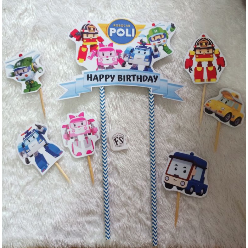 Topper cake karakter ROBOCAR POLI