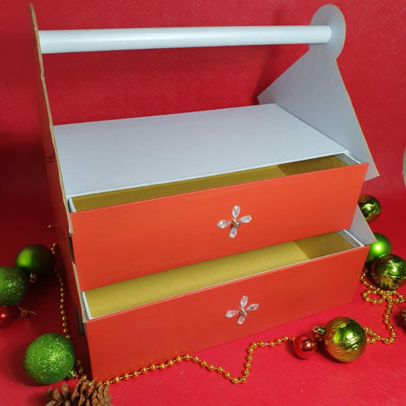 Kotak Box Parcel Kue Kering Hampers Natal Christmas Santa isi 4