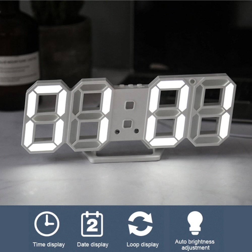 [ORIGINAL] Jam Weker Meja Digital Alarm Clock Kamar Tidur LED Modern Minimalist Terbaru Murah