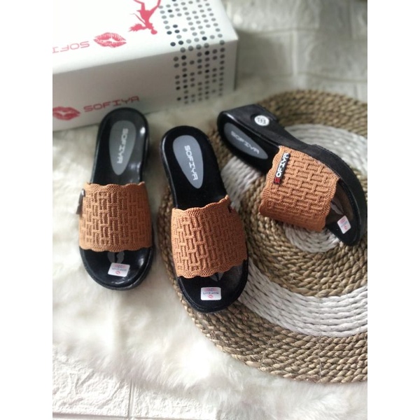 Sandal  wanita terkini/rajut wedges/sofia/ harga murah