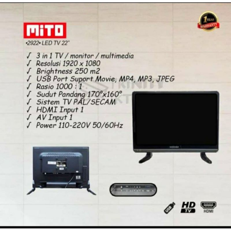 tv led mito 22inch