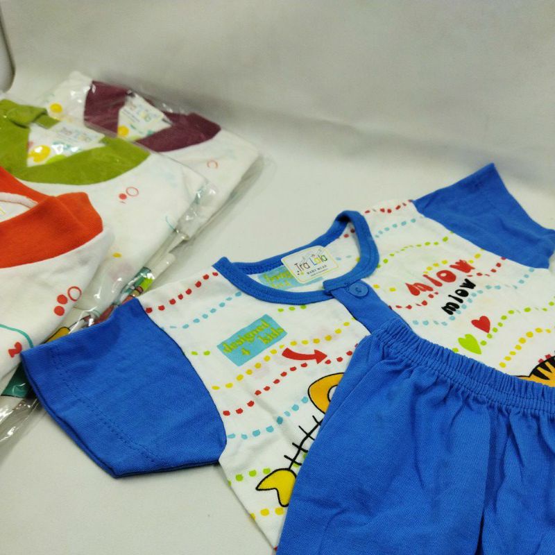 Setelan Baju Pendek Bayi Tralala 2202 Kaos Oblong