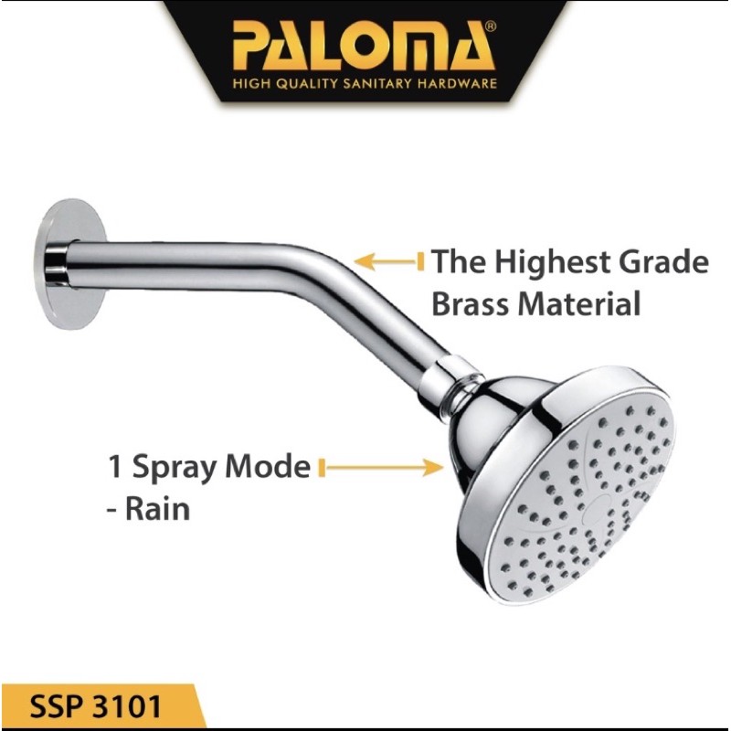 Shower Set Wall Tembok Head Kepala Tanam Atas Mandi PALOMA SSP 3101 / SSP 3301 / SSP 3501