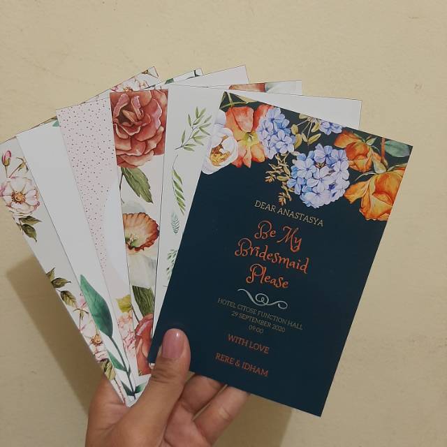 Custom bridesmaid card/bridesmaid card/kartu bridesmaid