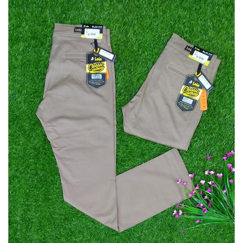 CELANA LOIS ORIGINAL CELANA CHINOS SLIM FIT STRETCH CELANA PRIA KATUN KANVAS TERBARU