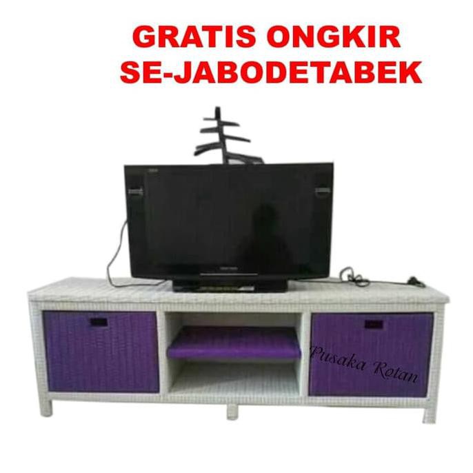 Rak Tv Minimalis 2 Laci Rotan Sintetis Sajidin73