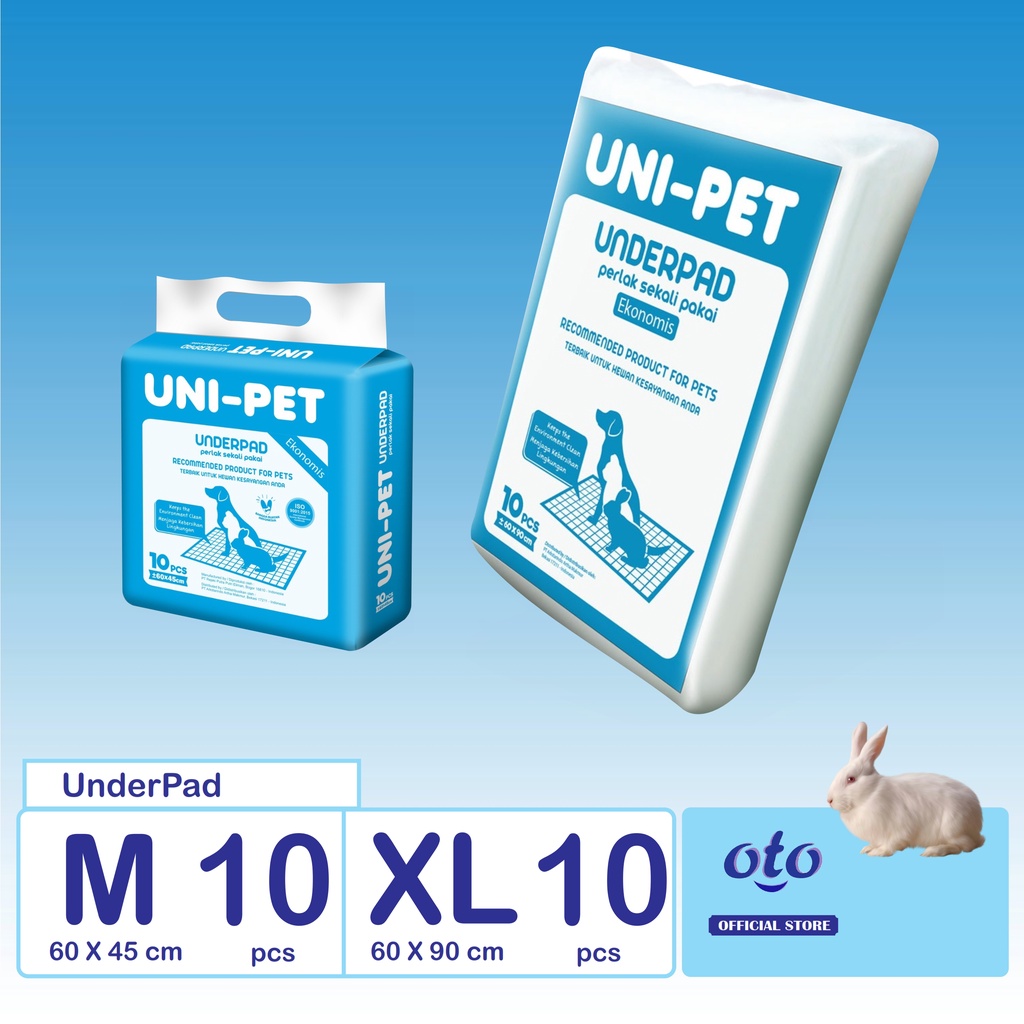 UNIPET UNI-PET Underpad Perlak Alas Pipis BAB Hewan Anjing Kucing Kelinci Hamster isi 10x