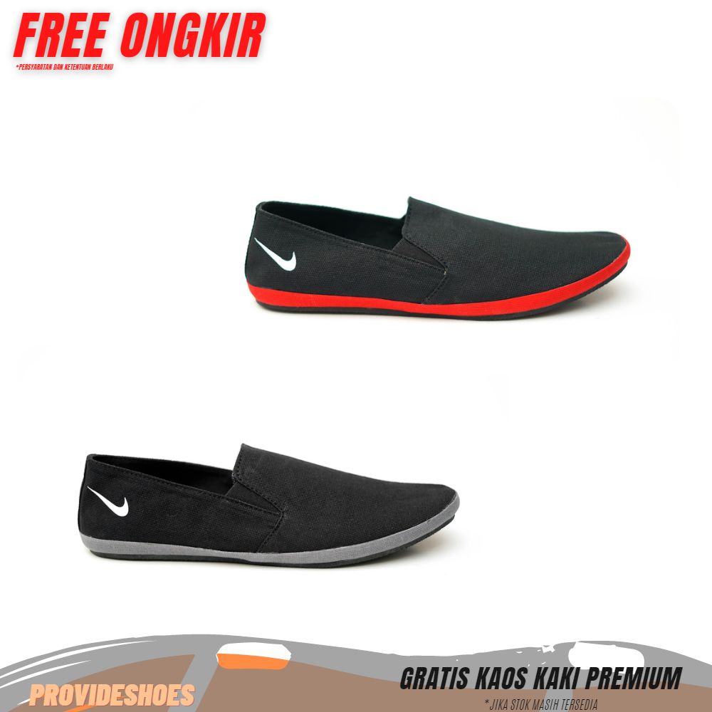 NIKE kanvas sepatu slip on sepatu kasual sepatu slop sepatu pria sepatu kanvas