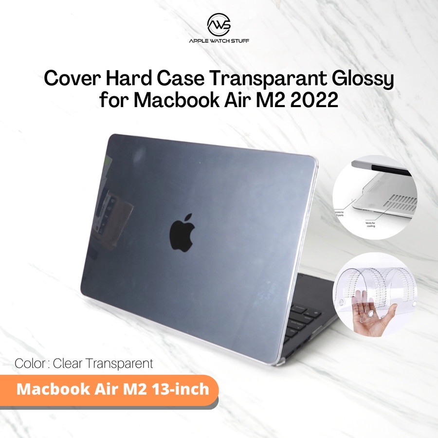 Cover Hard Case Transparant Glossy for Macbook Air M2 2022