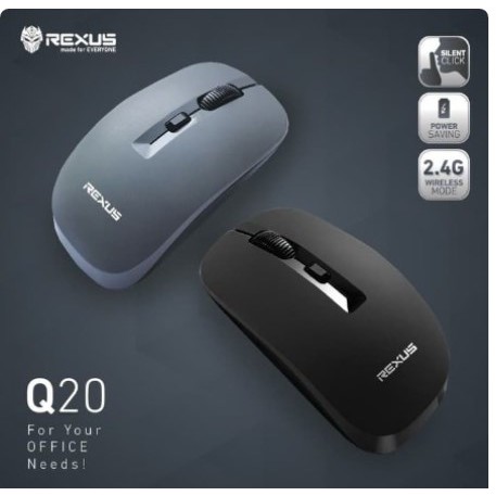 ITSTORE Mouse Wireless Rexus Office Q10 Q20 Q30 Silent Click Original Garansi Resmi