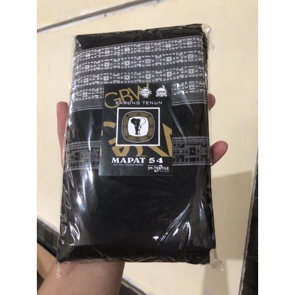 SARUNG TENUN MOTIF DOBY SABUK RANTAI HITAM