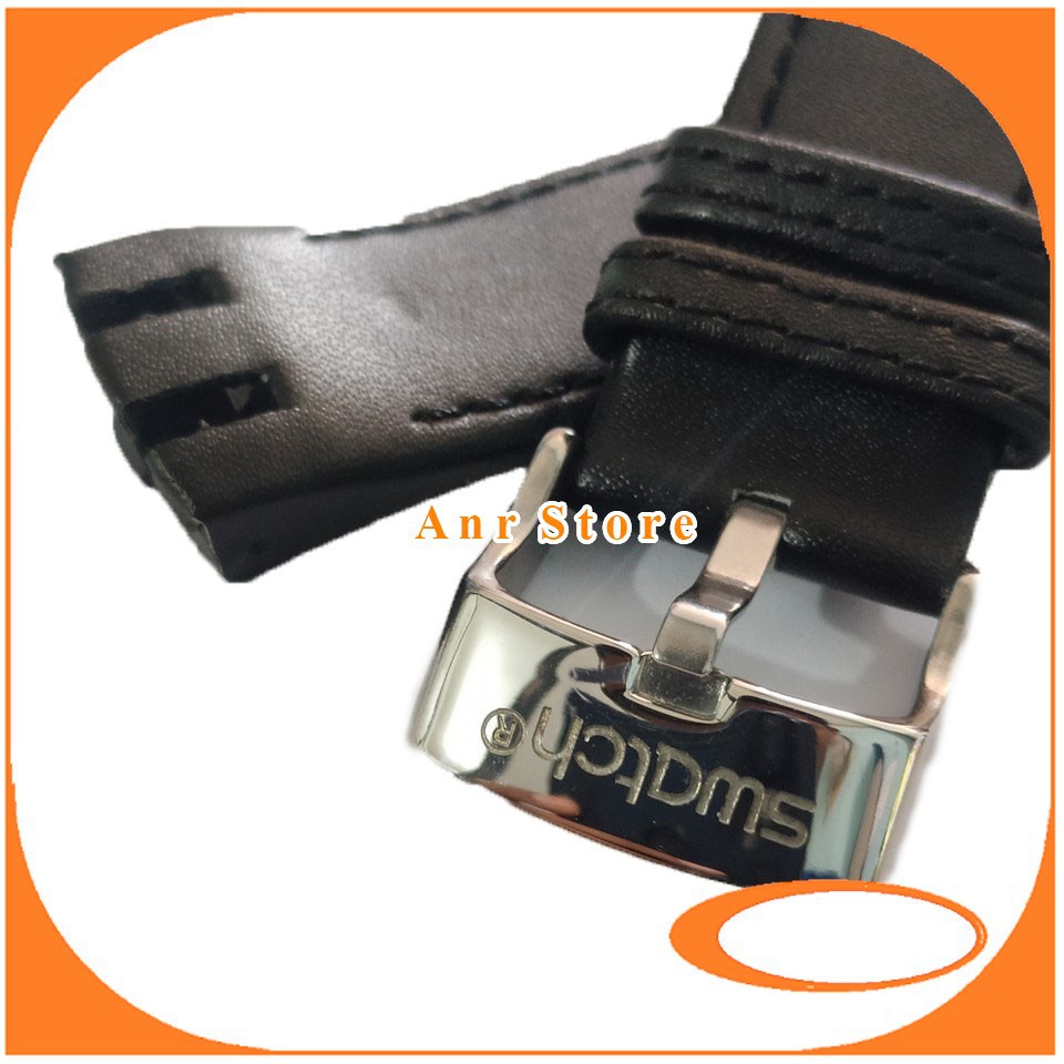 Tali Jam Tangan Swatch 21 mm Kulit Hitam