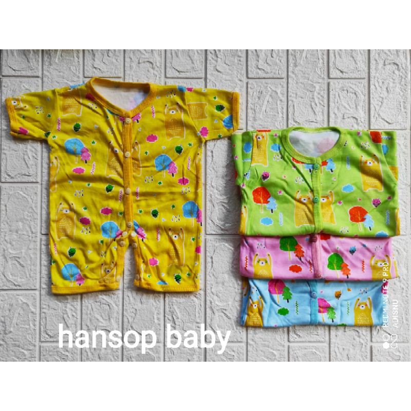 Baju Bayi Romper Jumper Oblong Kancing Depan Newborn Sd 6 Bln