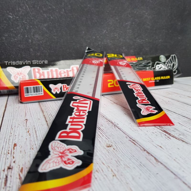 

Penggaris Butterfly Panjang 20/30cm / Butterfly penggaris 20/30cm