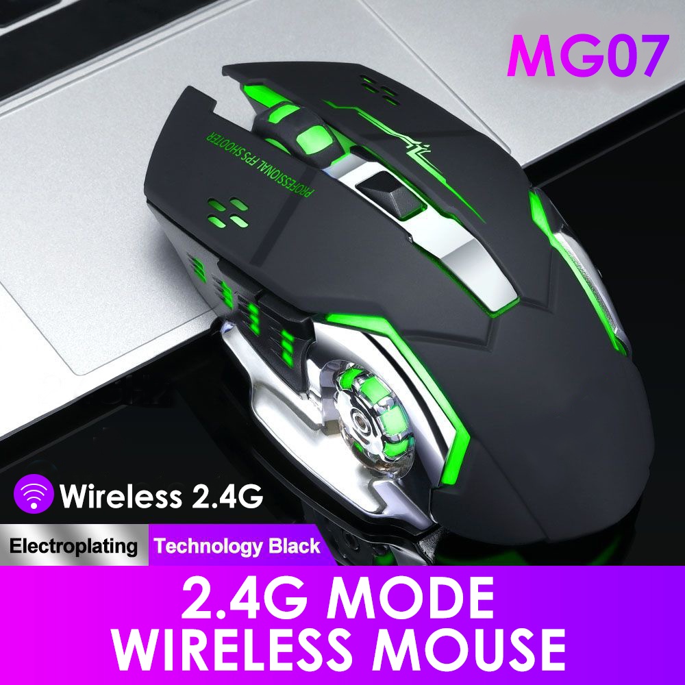 【COD】Viqoo Rechargeable RGB Gaming Mouse Wireless Ultra Thin Silent LED Light Computer Laptop Rechargeable Wireless Mouse