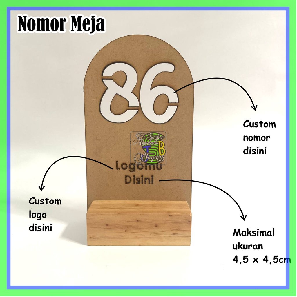 Nomor Meja Kayu Nomor Meja