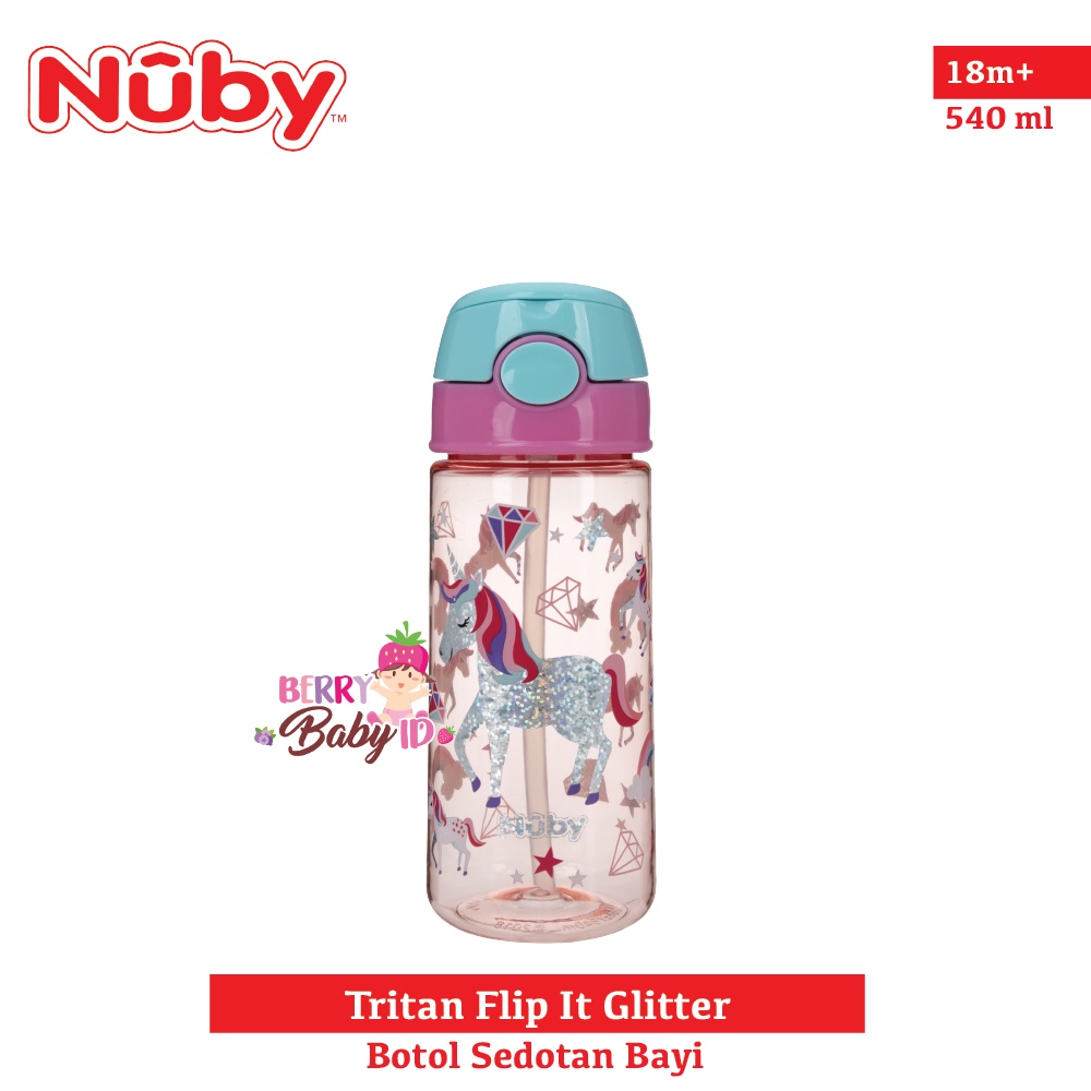 Nuby Thirsty Kids Tritan Flip It Botol Minum Bayi Anak BPA Free 18m+ Berry Mart