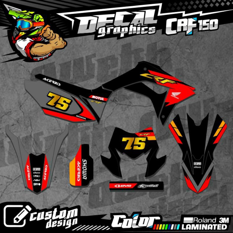 DECAL CRF 150 NEW CRF 150 L MERAH GOLD
