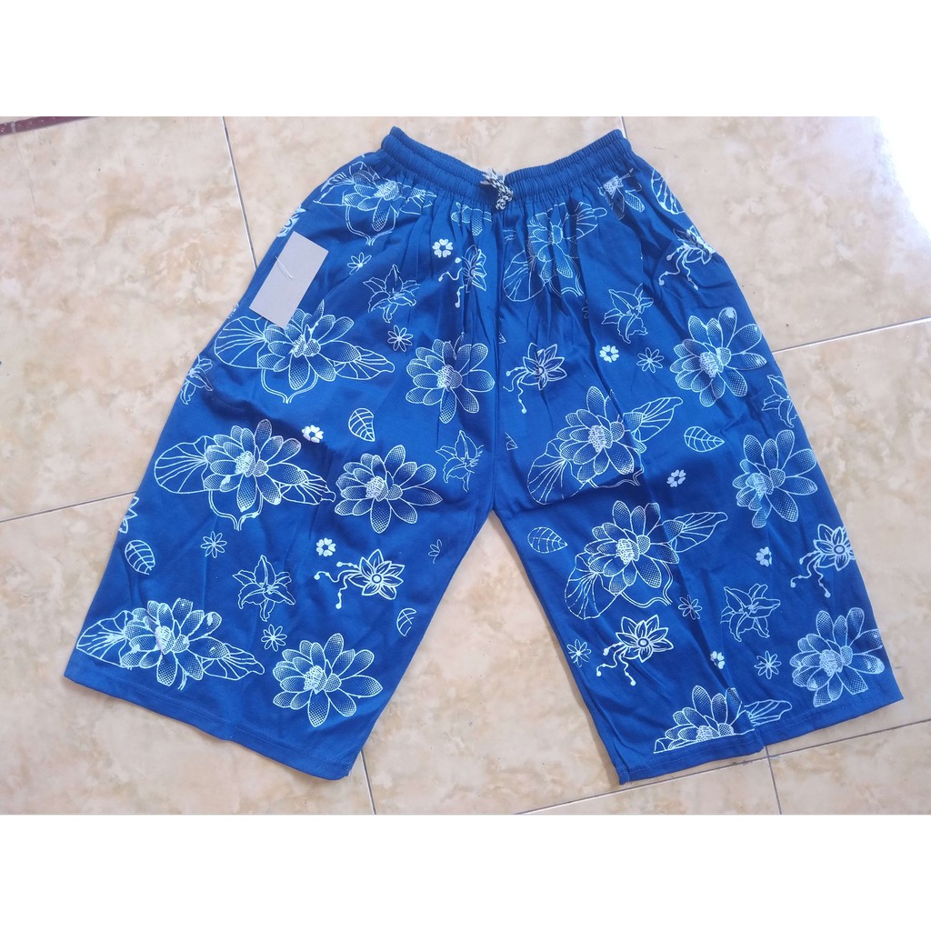 celana santai wanita bahan kain kaos polyester motif bunga celana santai wanita bahan kain kaos polyester motif bunga