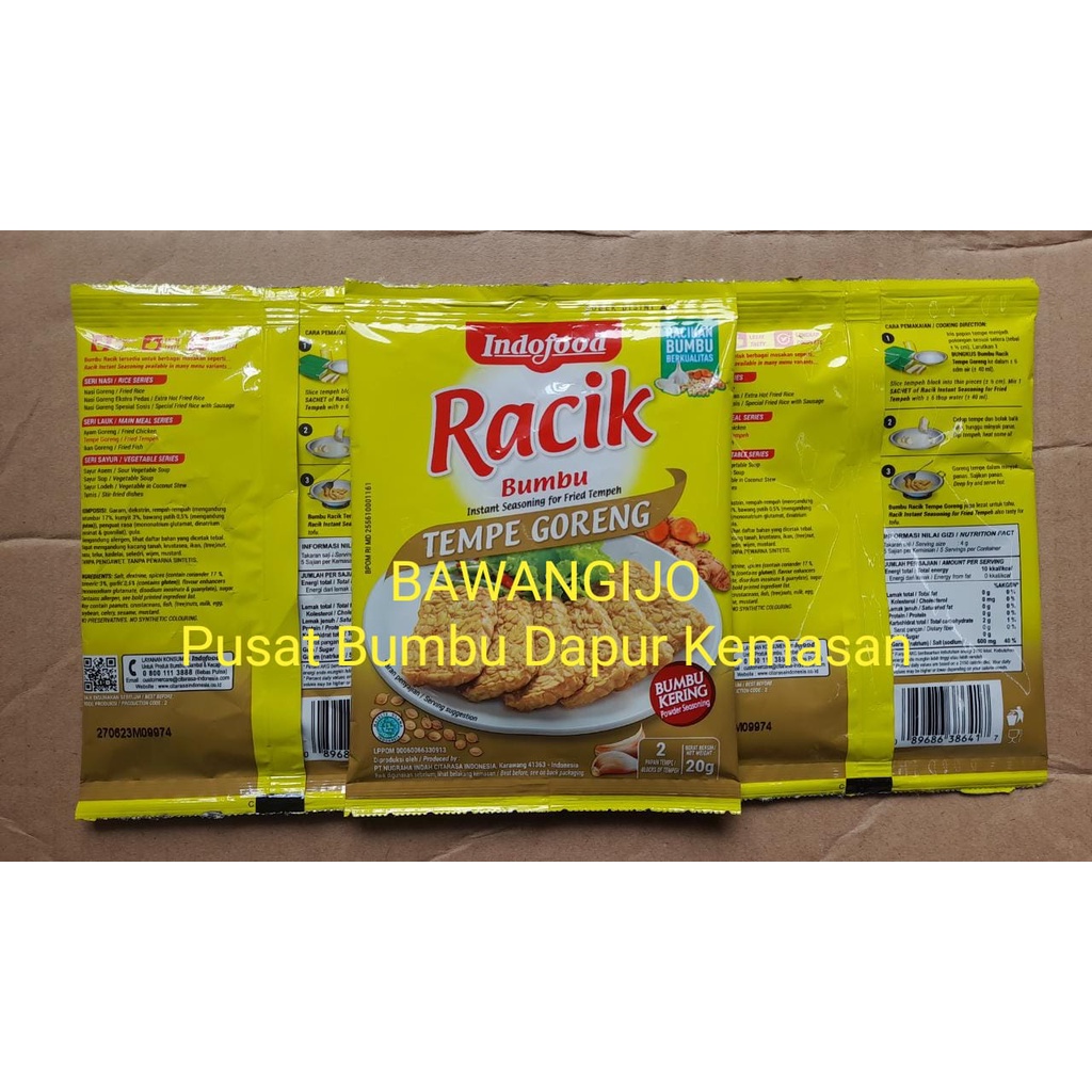 

INDOFOOD Racik Tempe Dan Tahu Sachet Bumbu Masak Instant Tempe Goreng