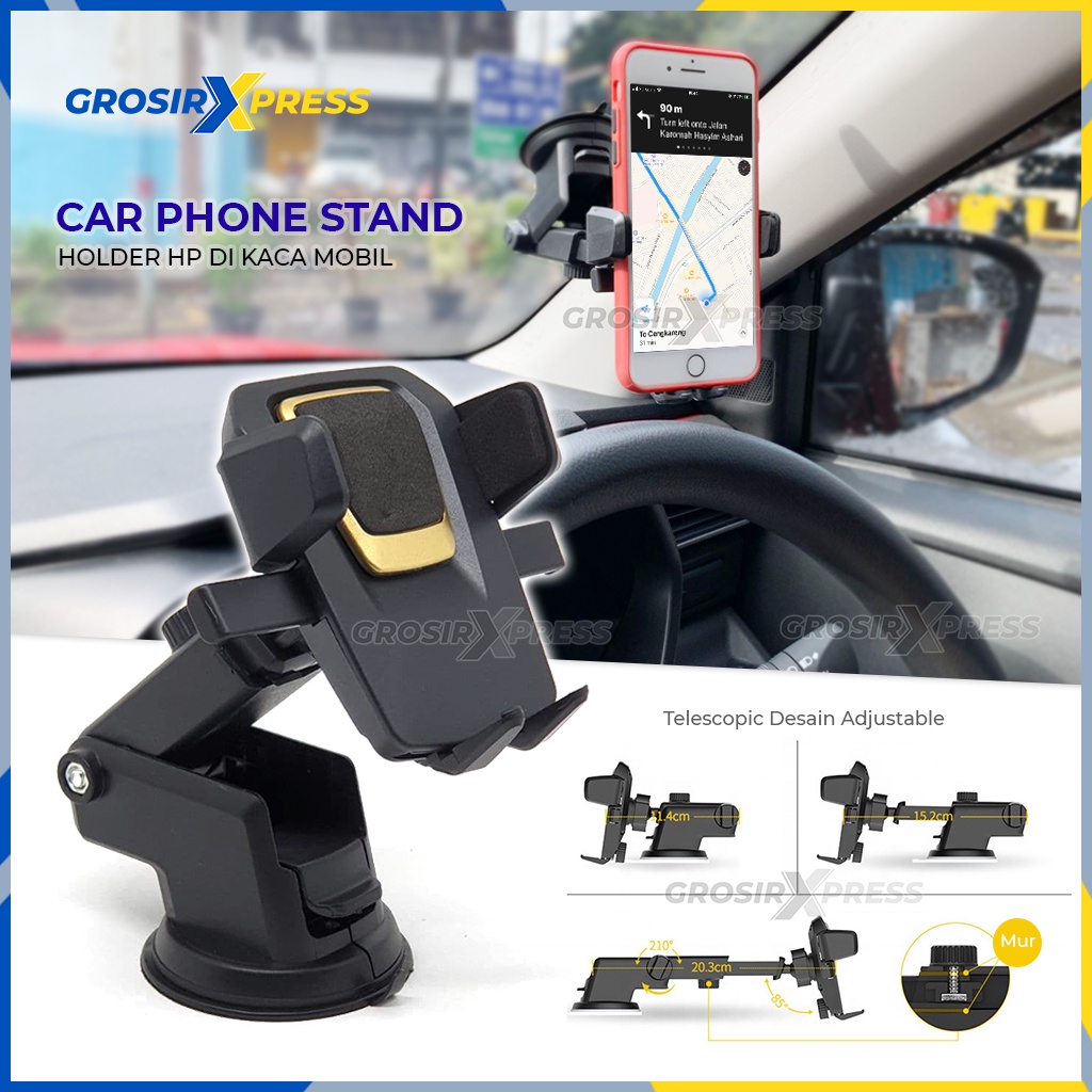 Holder hp di mobil tempel kaca penyangga dudukan phone stand holder mobil NB09