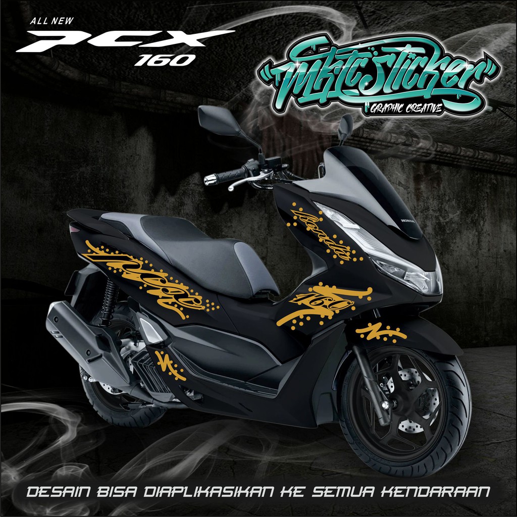 VARIASI STICKER HONDA PCX 2021 HITAM MERAH PUTIH BIRU