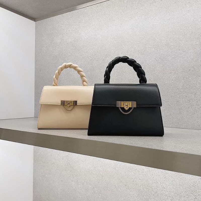 CK Tallulah Braided Handle Trapeze Bag