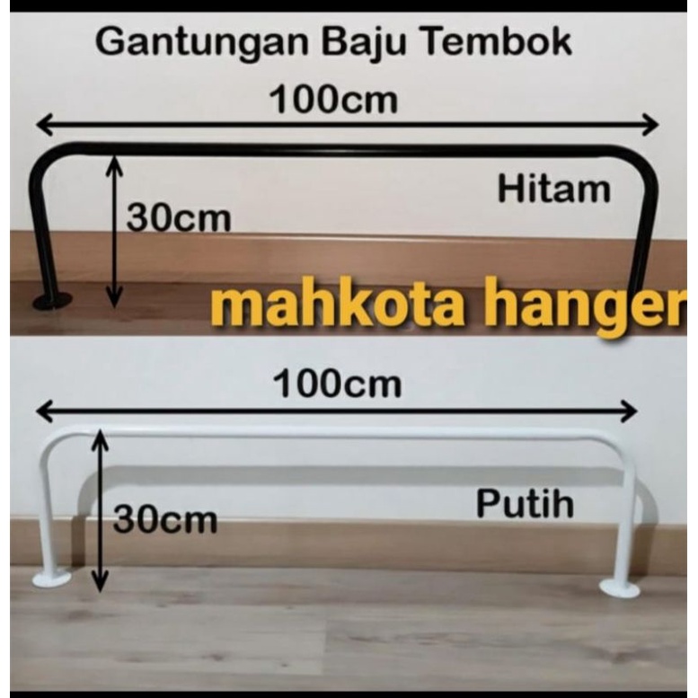 GAWANG BAJU TEMBOK / DINDING UKURAN 1 METER / 100 CM PUTIH