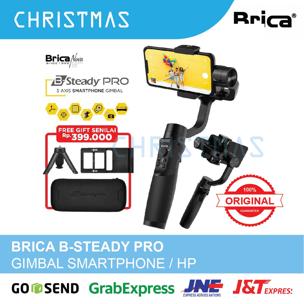 Brica B-Steady PRO 3-Axis Gimbal Smartphone HP Stabilizer