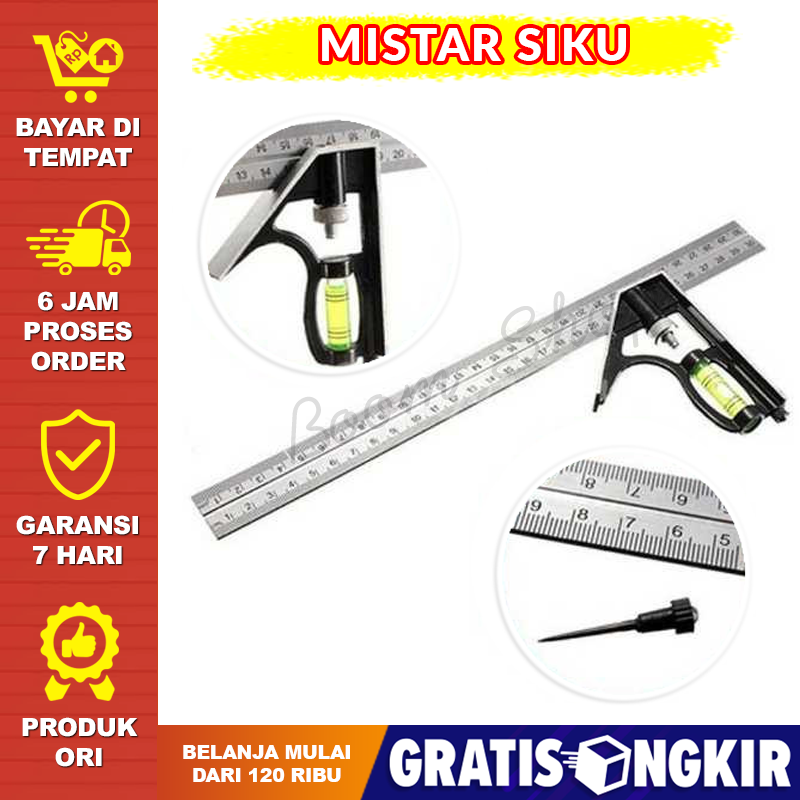

Siku Tukang Penggaris Siku Multifungsi Serbaguna Tukang Kayu Taffware Mistar Penggaris Siku