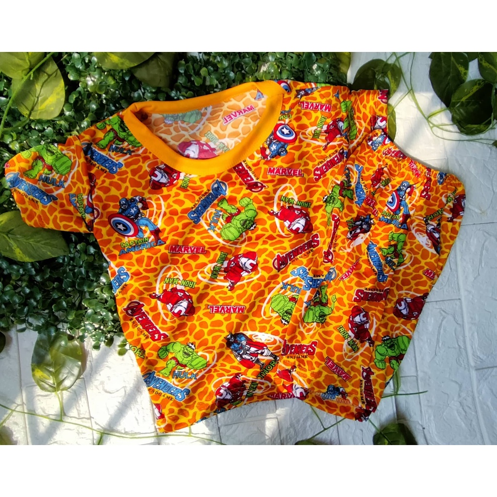 Setelan Anak Laki Laki FP ANIMASI | Motif Karakter Anak Lucu | Size M-L | Real Picture